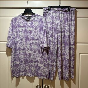 Dressed in LALA Purple Tie-Dye Lounge Set